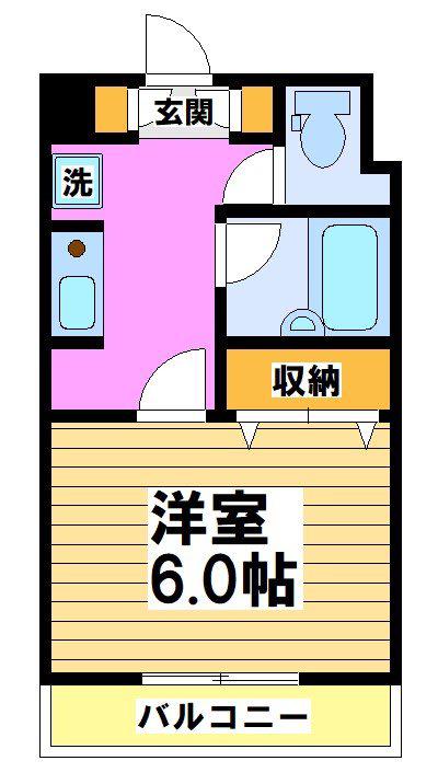サン・パラッツオ弐番館(1K/4階)の間取り写真