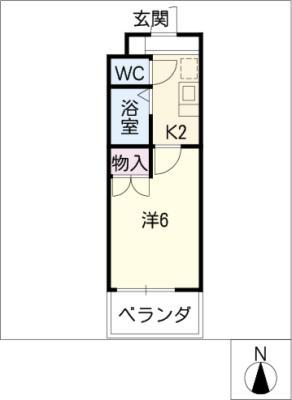 ヒサゴハイツI(1K/2階)の間取り写真