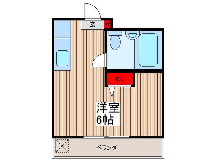 ヒロハイム(ワンルーム/1階)の間取り写真