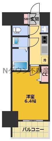 プレサンス新栄アーバンフロー(1K/8階)の間取り写真
