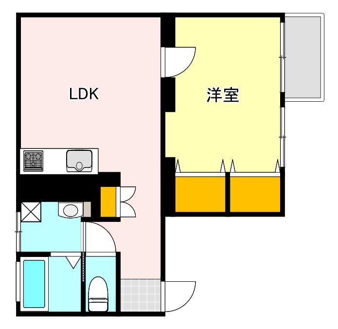 ル・レーヴ中山南(1LDK/3階)の間取り写真