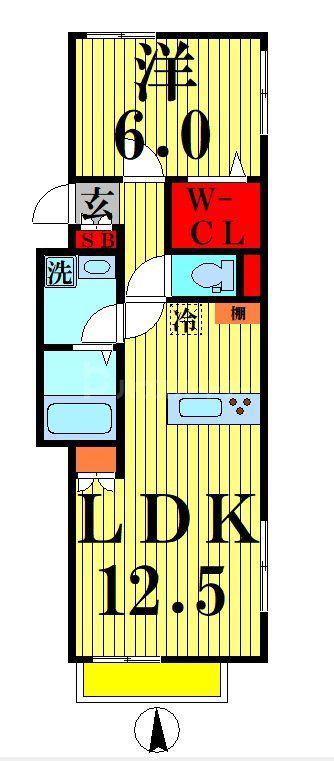 SACAS浅草竜泉(1LDK/3階)の間取り写真