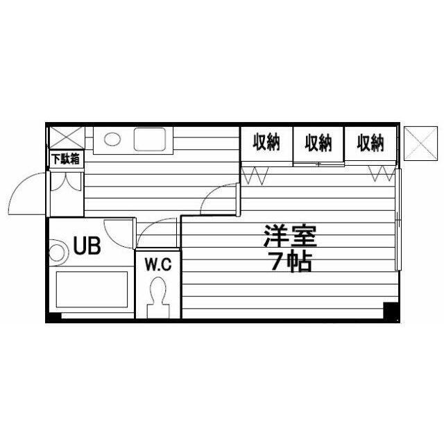 都営浅草線 戸越駅 徒歩4分 3階建 築28年(1K/1階)の間取り写真