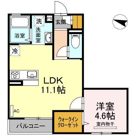 トレゾールブラン(1LDK/3階)の間取り写真