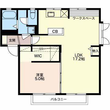 プラフォレメゾン(1LDK/2階)の間取り写真