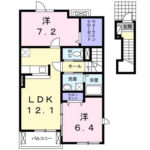 コート・ドールA(2LDK/2階)の間取り写真