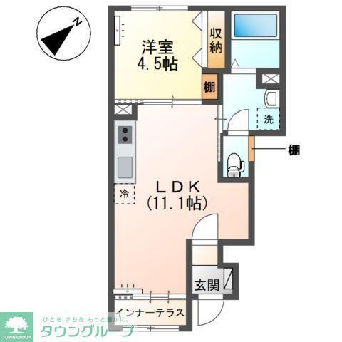 日野市日野アパート工事(1LDK/1階)の間取り写真
