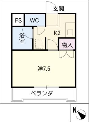 フィオーレ東新町(1K/3階)の間取り写真