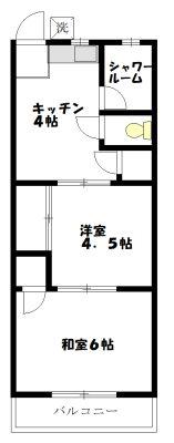 ポプラ館(2K/2階)の間取り写真