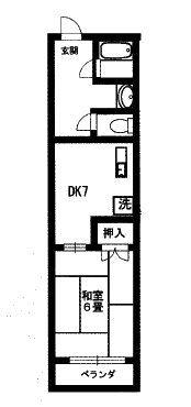高野マンション(1DK/1階)の間取り写真