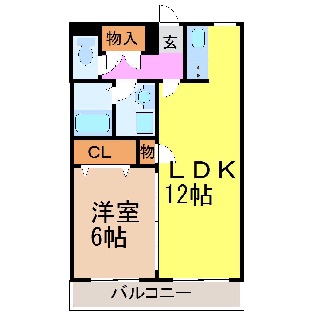 リバーエイト南分(1LDK/4階)の間取り写真