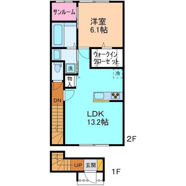 エクレール(1LDK/2階)の間取り写真