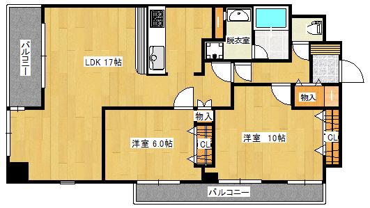 ファーネスト西新472(2LDK/2階)の間取り写真