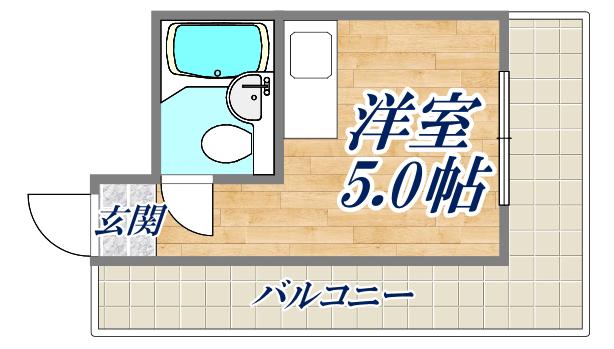 ロワイヤル北野(ワンルーム/7階)の間取り写真