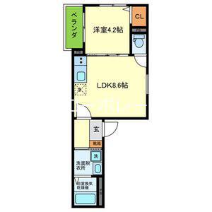 ティーメゾン出屋敷(1LDK/1階)の間取り写真