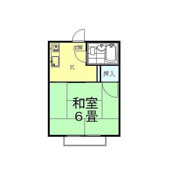 シティハイムバイオス(1K/2階)の間取り写真