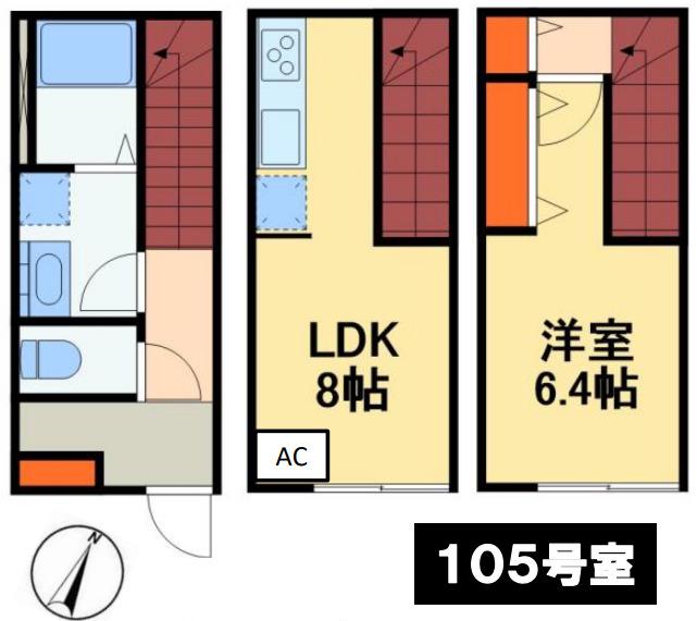 モクテラス流山セントラル(1LDK/1階)の間取り写真