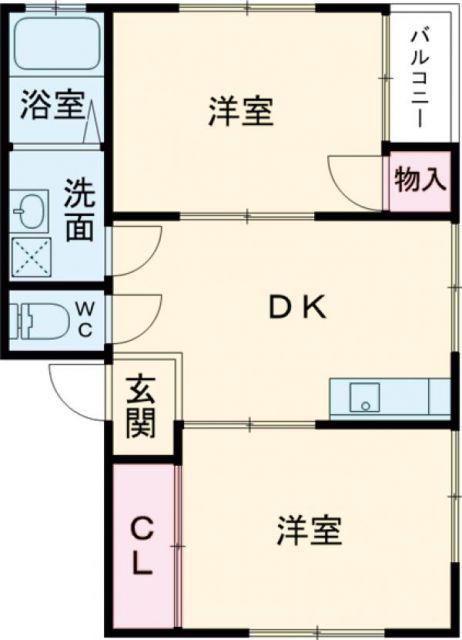 マ・メゾン(2DK/1階)の間取り写真