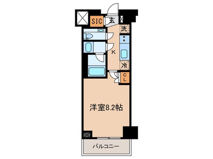 EVERTOW CHOJAMARU(1K/2階)の間取り写真