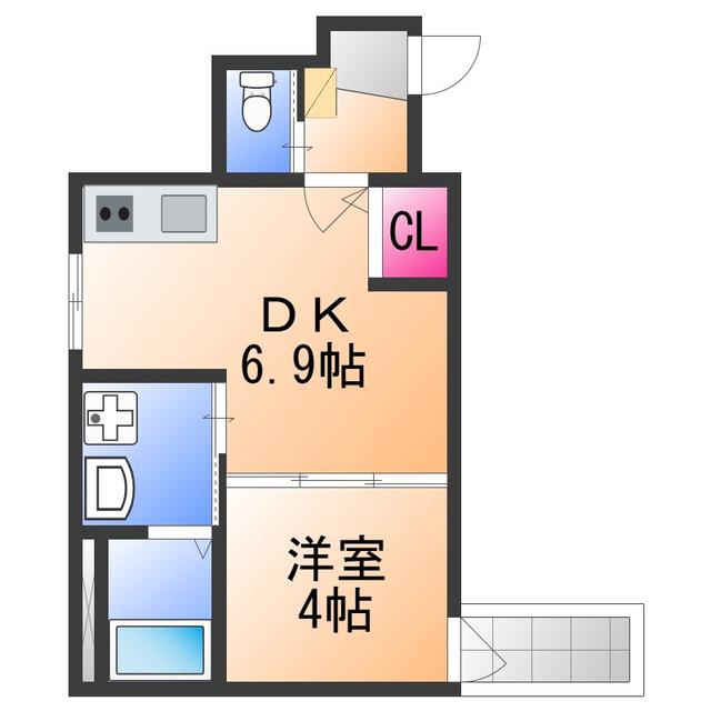 F ASECIA PUR 湊(1DK/3階)の間取り写真