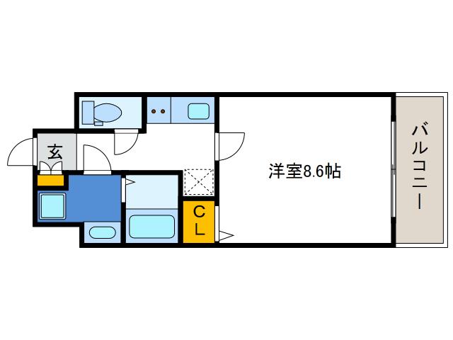 クリスタルグランツ大阪BAY(1K/4階)の間取り写真