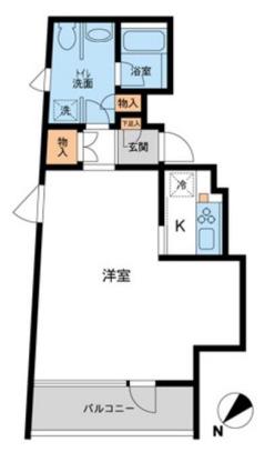 フレッグ赤坂(1K/3階)の間取り写真