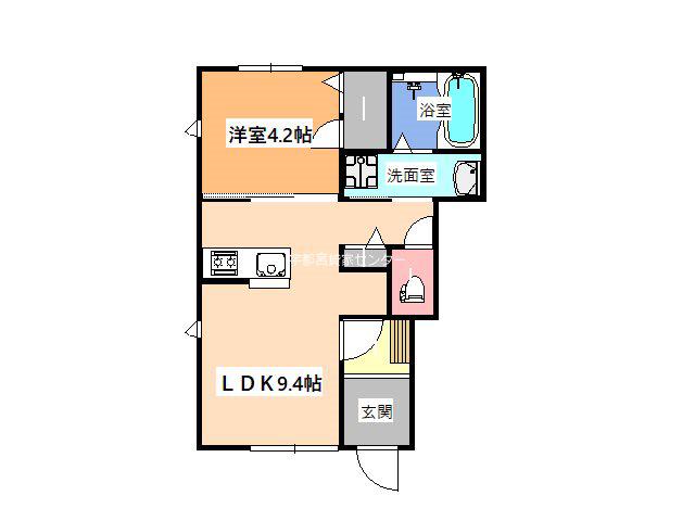 カルミアI(1DK/1階)の間取り写真