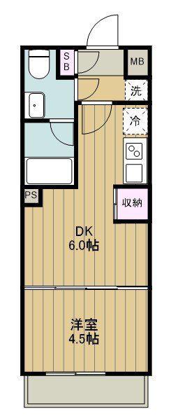 PRIER SANNO(1DK/3階)の間取り写真