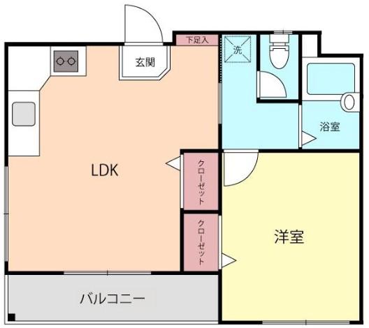 マンション伊藤II(1LDK/4階)の間取り写真