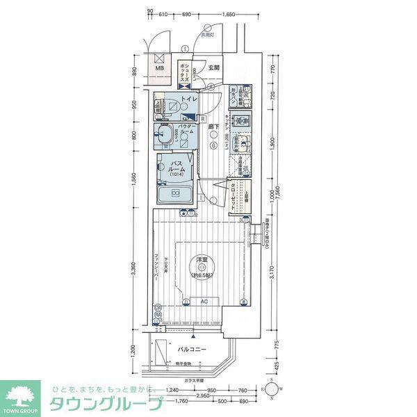 エステムコート名古屋新栄IIIグローリィ(1K/7階)の間取り写真