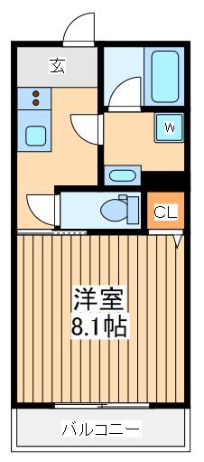 タクロス(1K/3階)の間取り写真