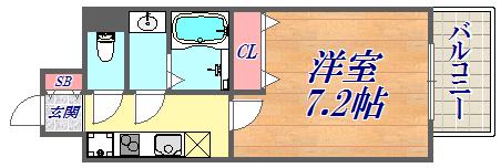 フロイデ(1K/8階)の間取り写真
