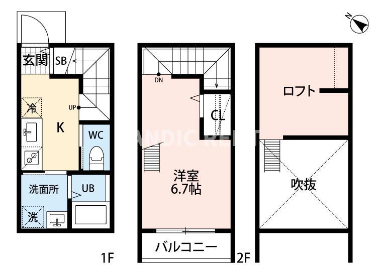 ヒラソル香椎(1K/1階)の間取り写真