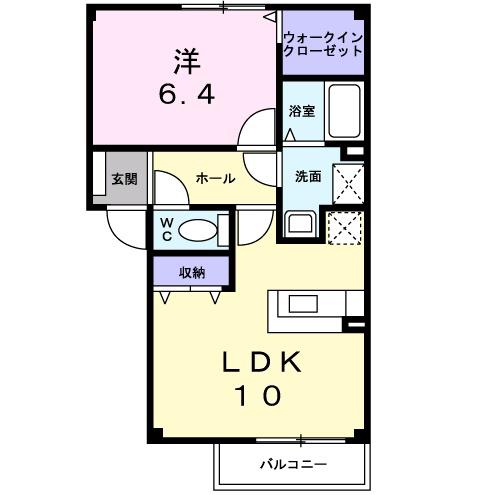 グリーンアヴェニュー(1LDK/1階)の間取り写真