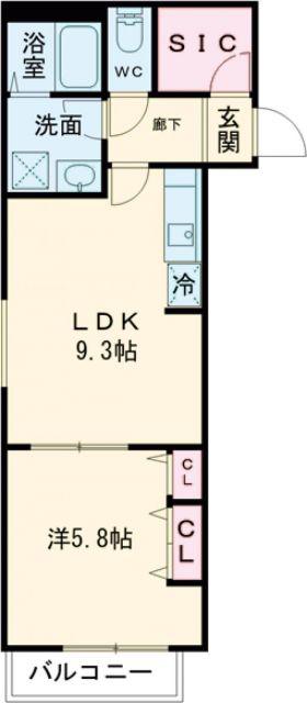 新ARATA(1LDK/1階)の間取り写真
