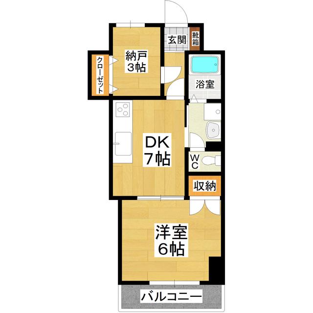 アークエフォール桜町(1SDK/3階)の間取り写真