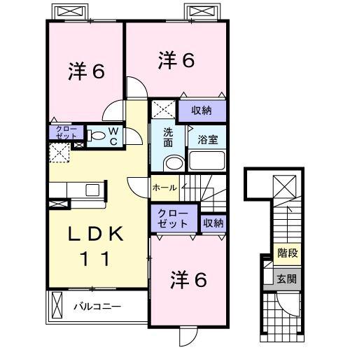 パルティール(3LDK/2階)の間取り写真