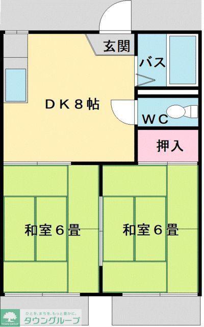 すずらん荘(2DK/1階)の間取り写真