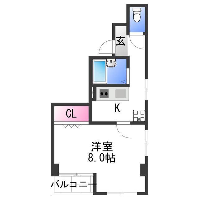 ヤマイチPLAZA大新(1K/5階)の間取り写真