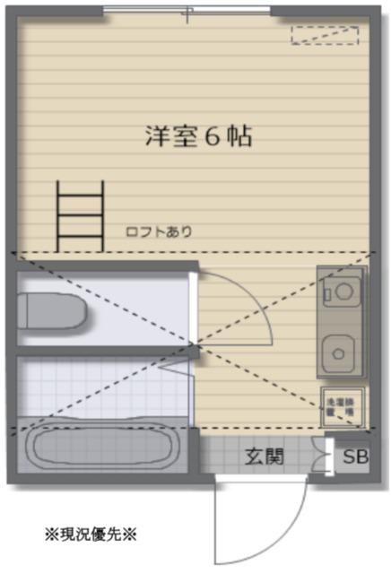 シャローハイム川崎(ワンルーム/1階)の間取り写真