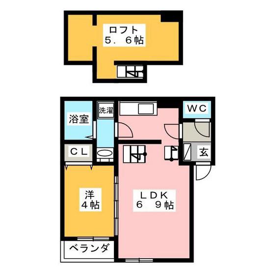 ル・クラージュ(1LDK/1階)の間取り写真