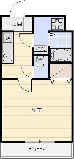 遠州鉄道 曳馬駅 徒歩22分 3階建 築21年(1K/2階)の間取り写真
