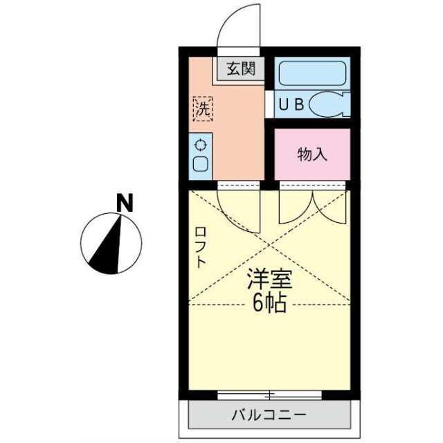 メゾンファミール成瀬(1K/2階)の間取り写真