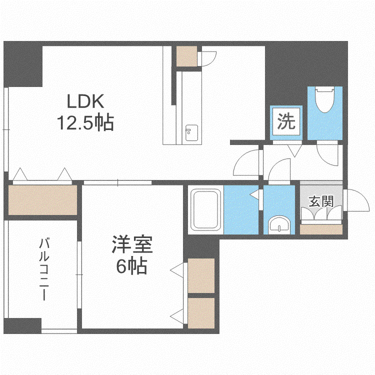 S-FORT警固タワー(1LDK/4階)の間取り写真