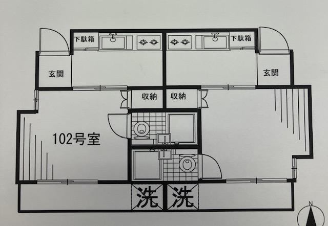碑文谷アパート(1K/1階)の間取り写真