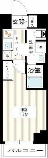ARCOBALENO MUSASHIKOSUGI(1K/5階)の間取り写真