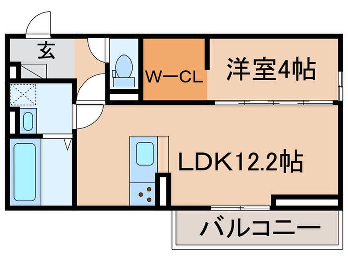 COLLINA一里山(1LDK/1階)の間取り写真