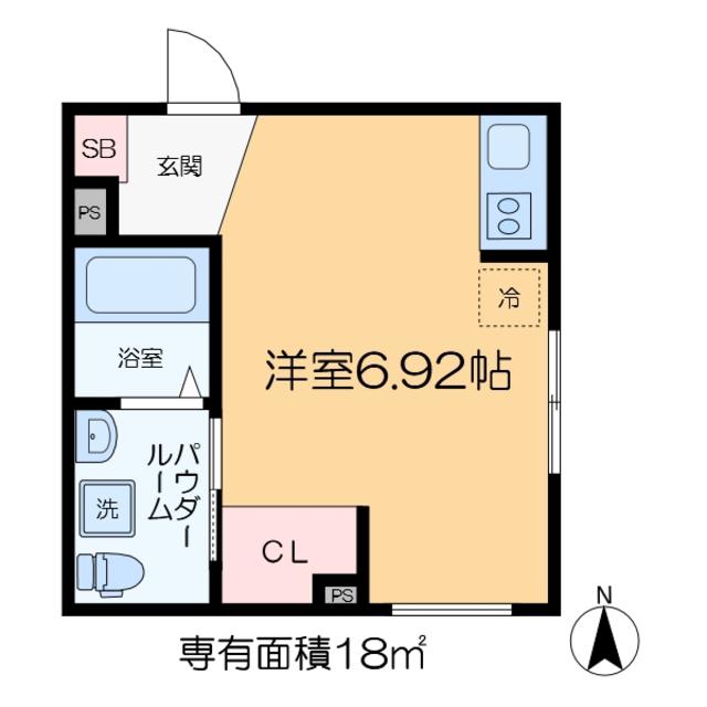 グランディール住吉(ワンルーム/1階)の間取り写真