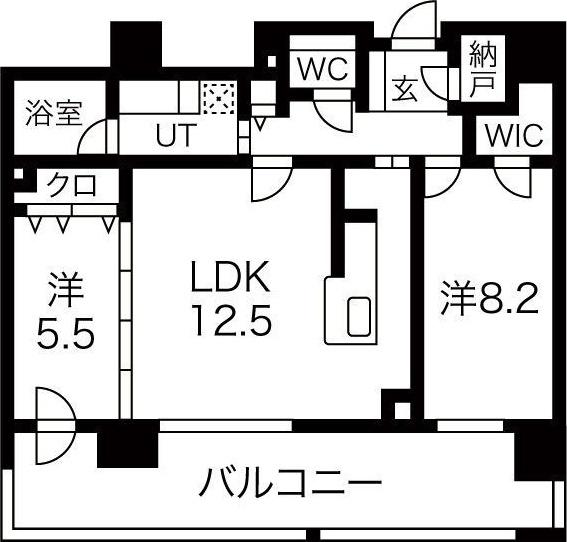 アルビオガーデン宮の沢(2LDK/3階)の間取り写真