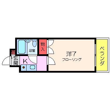 アークⅡ(1K/7階)の間取り写真